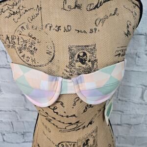 Mara Hoffman wire bikini top Sz S tied back swimsuit A8C New with tags some wat